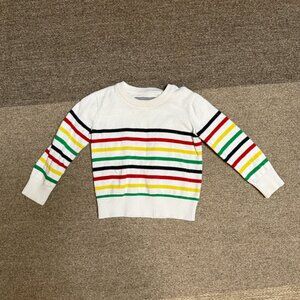 Primary Kids Rainbow Stripe Cotton Sweater Size 2T Toddler